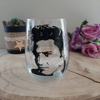 Verre décoré à la main portrait Elvis Presley cadeau artisanal Vendée