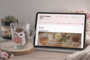 site internet verres en couleurs aleco, verre peint à la main