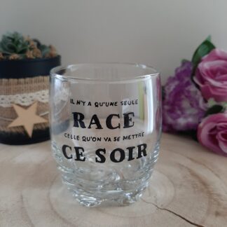 Verre humoristique ALECO - cadeau apéro peint main
