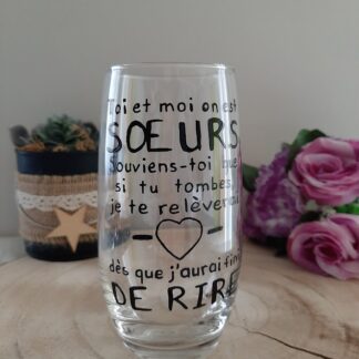 Idée cadeau sœur originale Verre humour ALECO fini de rire