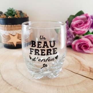 Cadeau beau-frère humoristique — Verre peint à la main « Un Beau-Frère d'enfer »