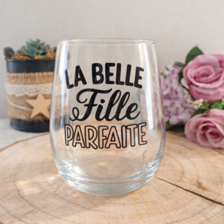 Cadeau belle-fille original — Verre peint à la main « La Belle Fille Parfaite »